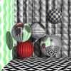 Picture of ray traced spheres and planes
