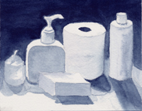 Watercolor of bottles