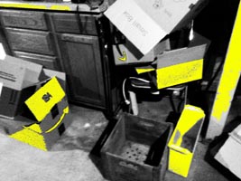 disarray in yellow and black