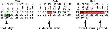 COM1201 course calendar