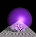Picture of one reflective sphere on a long checker board.