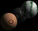 Picture of ray traced spheres- wood and marble