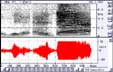 Picture of sound energy and spectrogram of 'ebabada'
