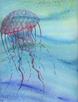 Watercolor of a jellyfish